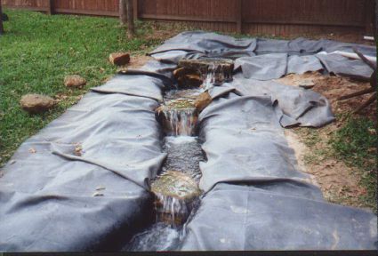 The lined stream bed