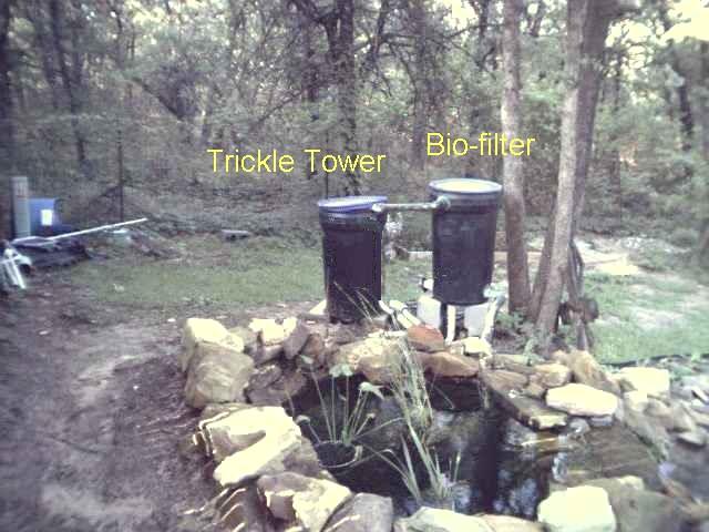 Two filter barrels on the hill