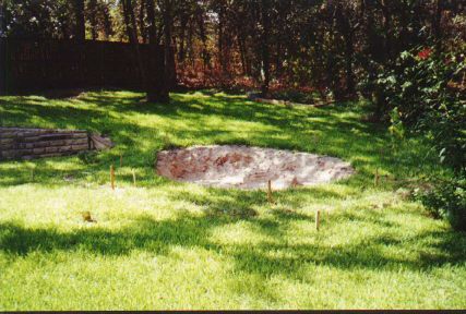 The pond hole started in the grass