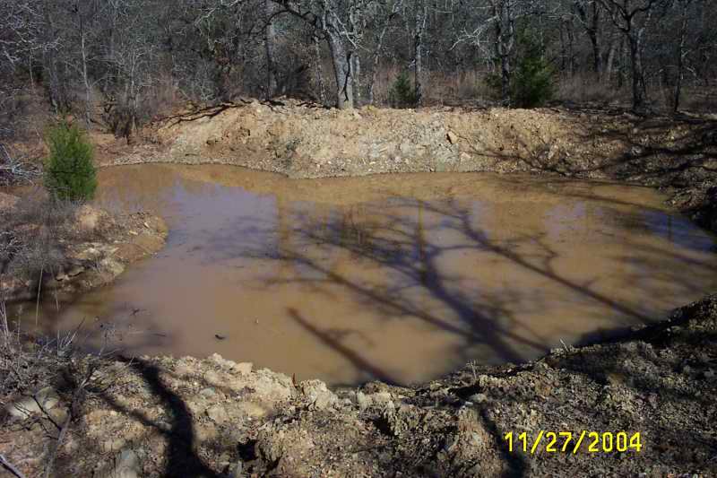 New pond with water