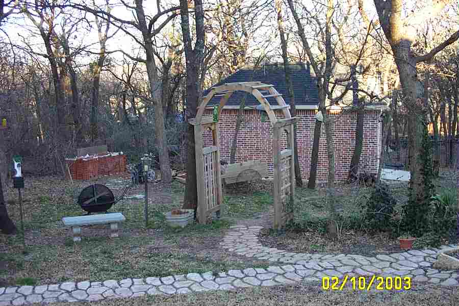 The garden with arbor and path