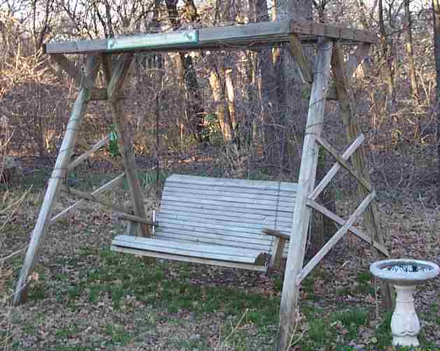 Wooden yard swing