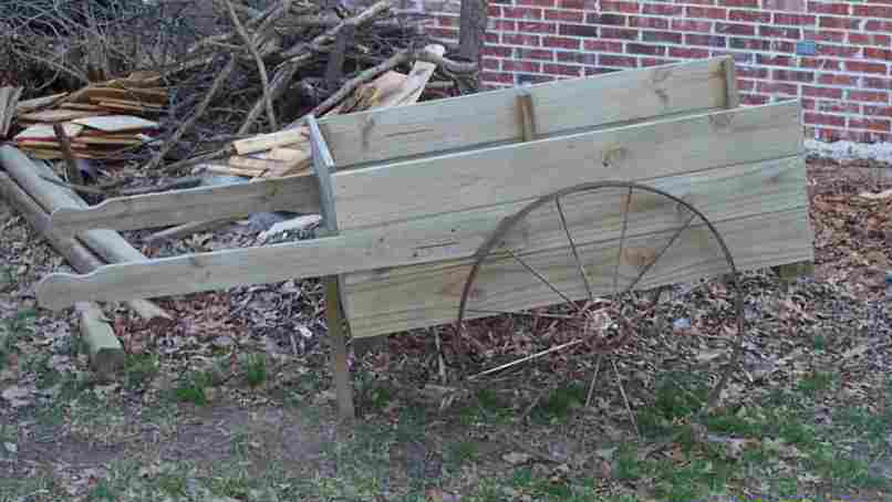 Wooden garden cart